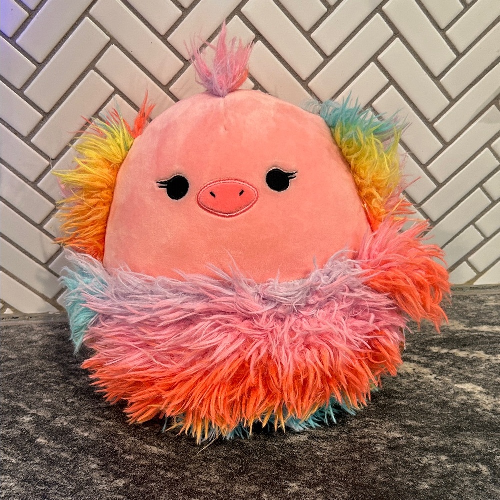 Squishmallows Pink and Rainbow Stuffed Animal